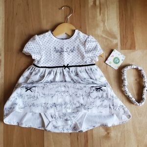 Toile bodysuit Bunny dress and headband BNWT